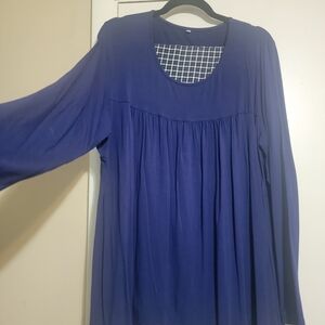 Elegant Blue Long Sleeve Dress